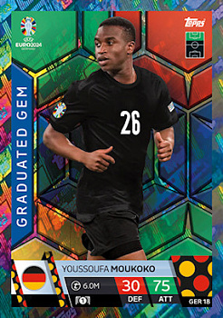 Youssoufa Moukoko Germany Topps Match Attax EURO 2024 Graduated Gem #GER18